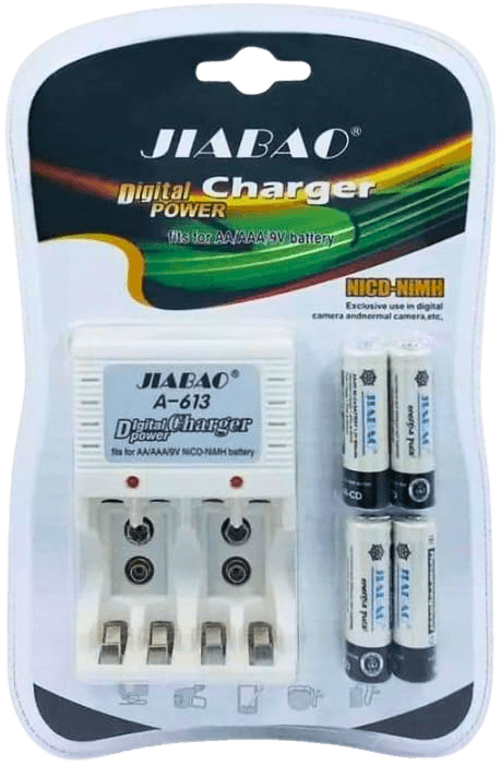 شاحن بطاريات + مجموعة بطاريات